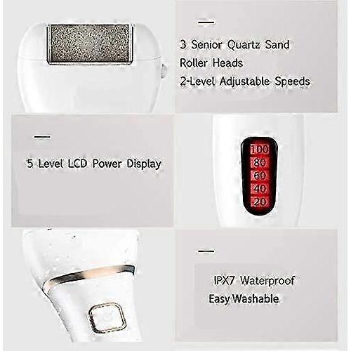 Foot Callus Remover, Professional Electric Pedicure Callus Remover, Rechargeable Foot File with 3 Ro