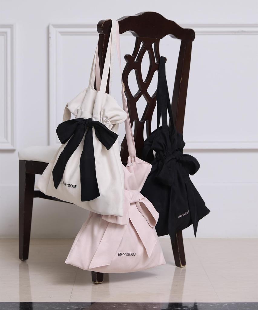 EIMY Logo Ribbon Tote (Black)