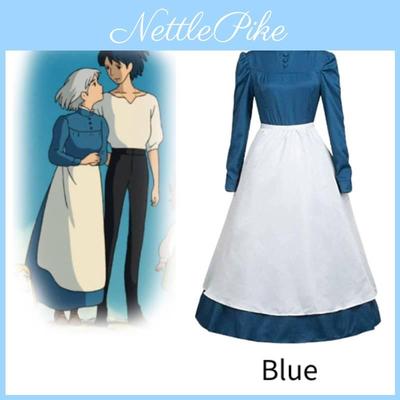 Howl's Moving Castle Sophie Prachtige Jurk met Lange Mouwen Cosplay Kostuum