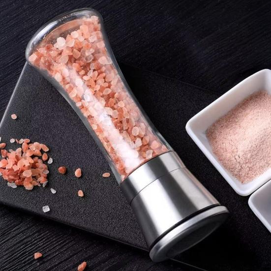1/2Pcs Pepper Grinder Visible Transparent Glass Ceramic Core Manual Grinder Sea Salt Powder Grinder Seasoning Bottle Jar