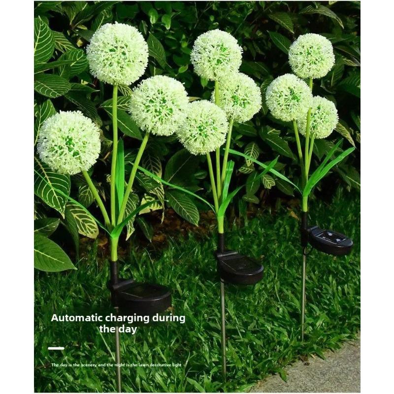

Солнечные светильники для сада, садовые светильники на солнечных батареях, декоративные одуванчики со светодиодами, водонепроницаемые солнечные светильники для двора 3 head dandelion