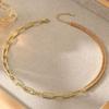 Hip Hop Zircon Paperclip Splicing Titanium Steel Clavicle Necklace For Women