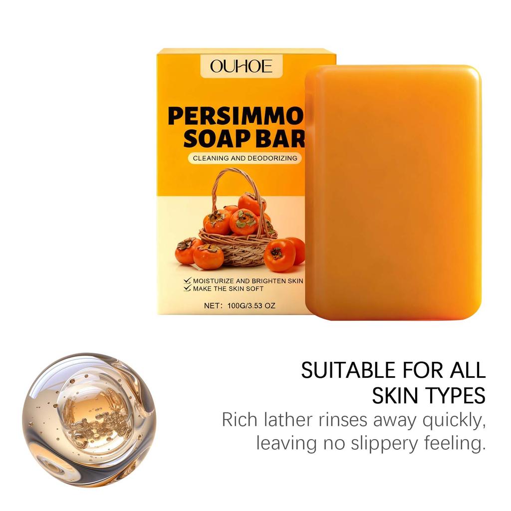 Kaki Fruchtiges Aroma Honig Bade Seifenstück, Reduziert Altersgeruch reifer Haut, Gesicht Körper Sanfte Reinigung Erfrischend Feuchtigkeitsspendend