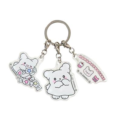 Sanrio HANAMARUOBAKE 3dílná akrylová klíčenka Růžová (Pastelové sladkosti Pop)