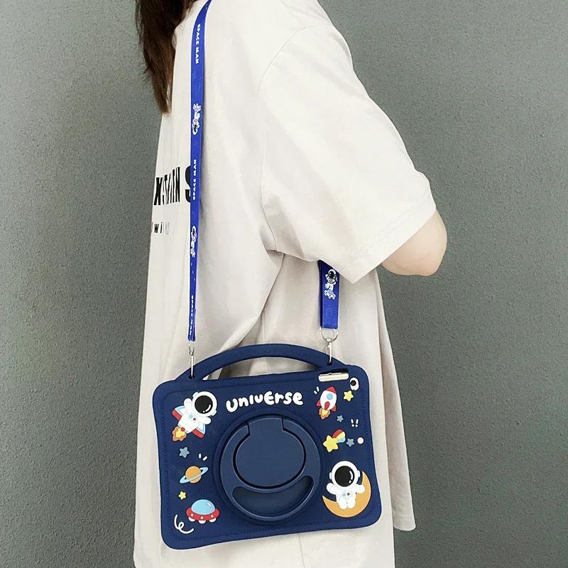 Kids Case For Xiaomi RedMi Pad SE 8.7"11"10.61"POCO Pad 12.1"Tablet Cover Mipad 5 11 6s Pro 12.4 360 Rotation Handle Stand Funda