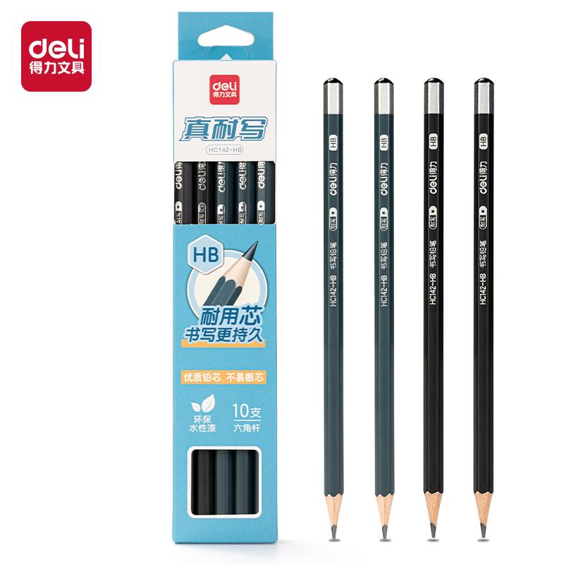 Deli 10pcs HB Hexagonal Wooden Pencils Art Exam Sketch Painting Drawing Pencils Gift School&Office Supplies Stationery