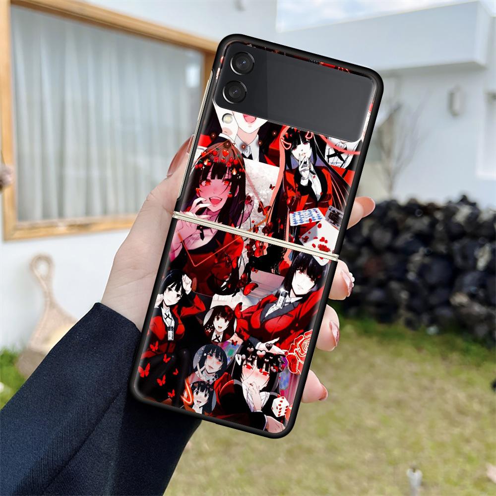 Custodia Antiurto Per Samsung Galaxy Z Flip 4 3 5G Funda ZFlip4 Nera Rigida ZFlip3 zflip4 Fundas Cover Anime Kakegurui Jabami