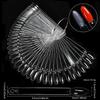 50 Pcs Fan Style Clear Nail Swatches Sticks Nail Art Accessories for Gel Polish Display and Easy Color Comparison