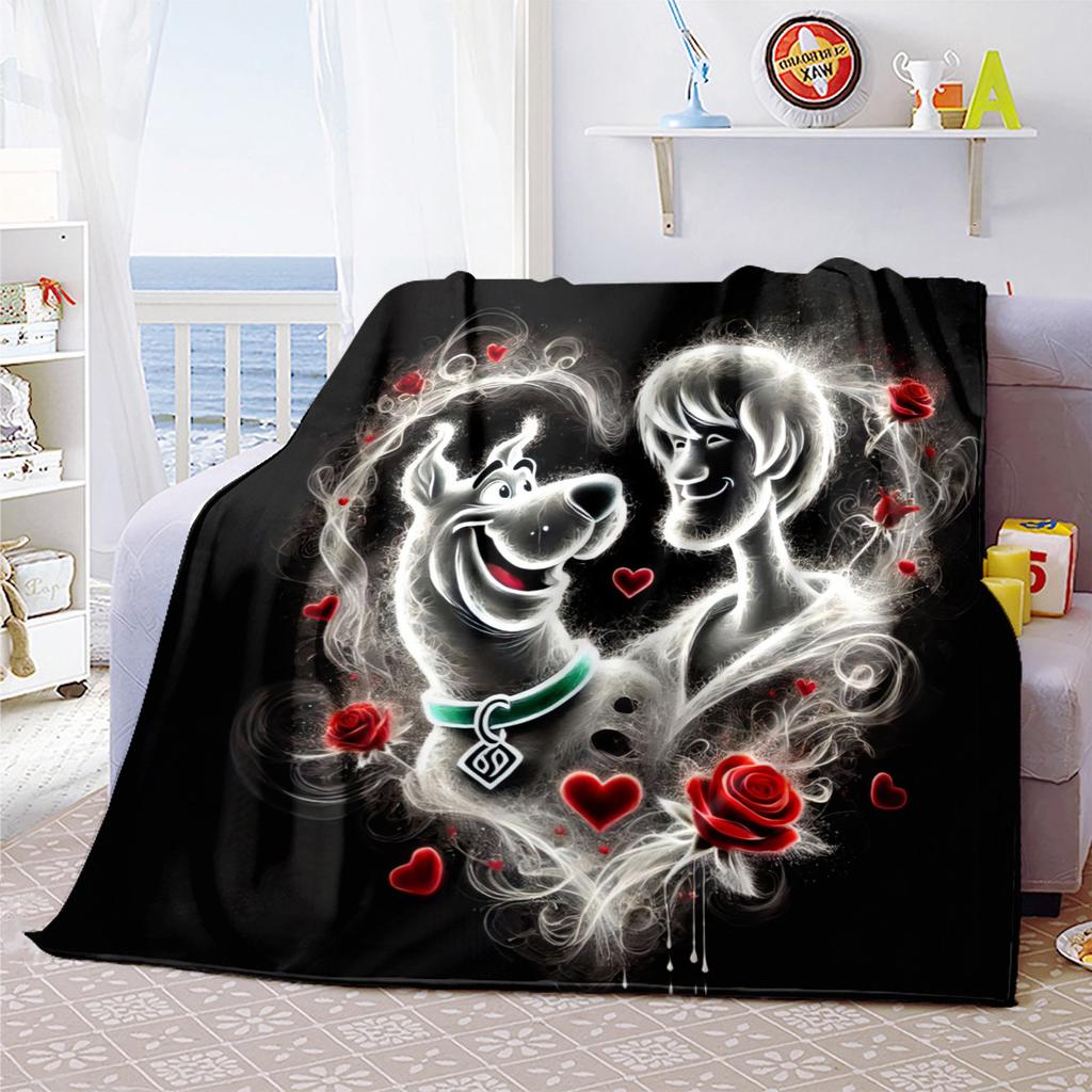 Halloween fantasy comedy adventure cartoon movie Scooby-Doo blanket soft home furnishing nap decoration four seasons warm Sherpa blanket U4