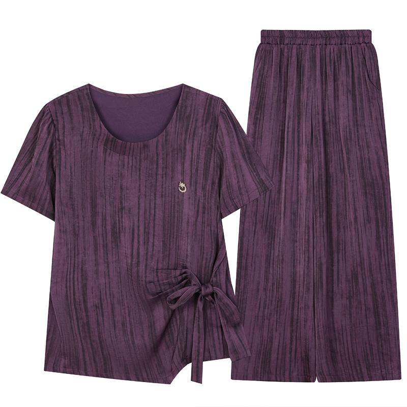 Women's Plus Size 2-Piece Casual Set, Short Sleeve Top & Wide Leg Pants (XL-5XL)