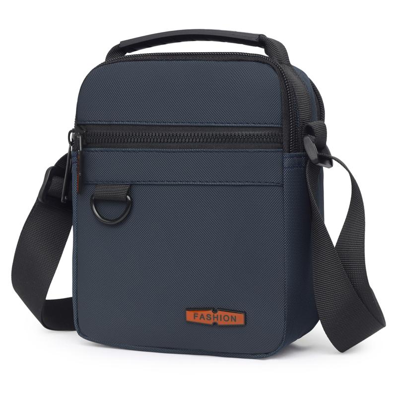

Мужская рабочая сумка через плечо - водонепроницаемая винтажная сумка через плечо с карманами на молнии, городская сумка для офиса и путешествий синий