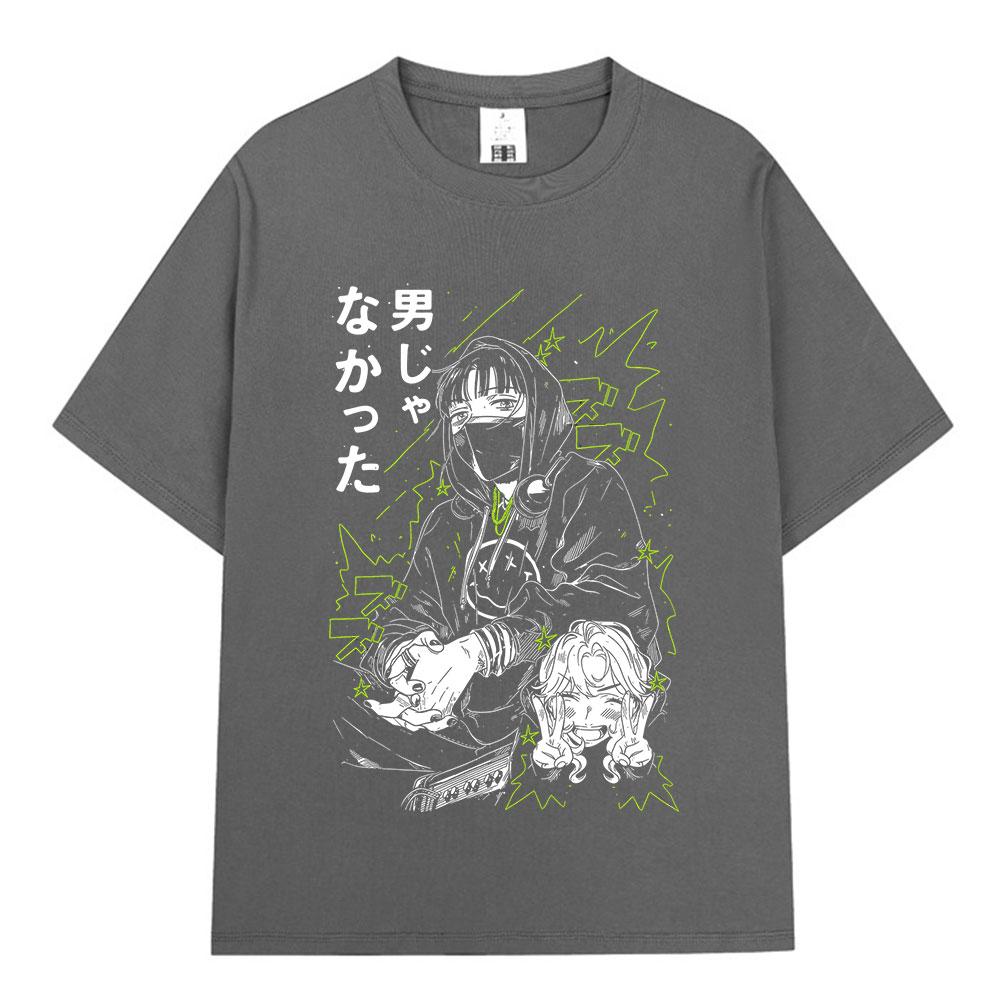 Anime The Guy She Was Interested in Wasnt A Guy At All Tshirts Unisex Women Clothing Fashion Loose T Shirts Cotton Casual T Shirt