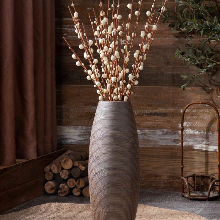 Wabi-Sabi Stil Große Bodenstehende Keramikvase für Trockenblumen - Perfekt für Hotel-, Hof- oder Homestay-Dekor