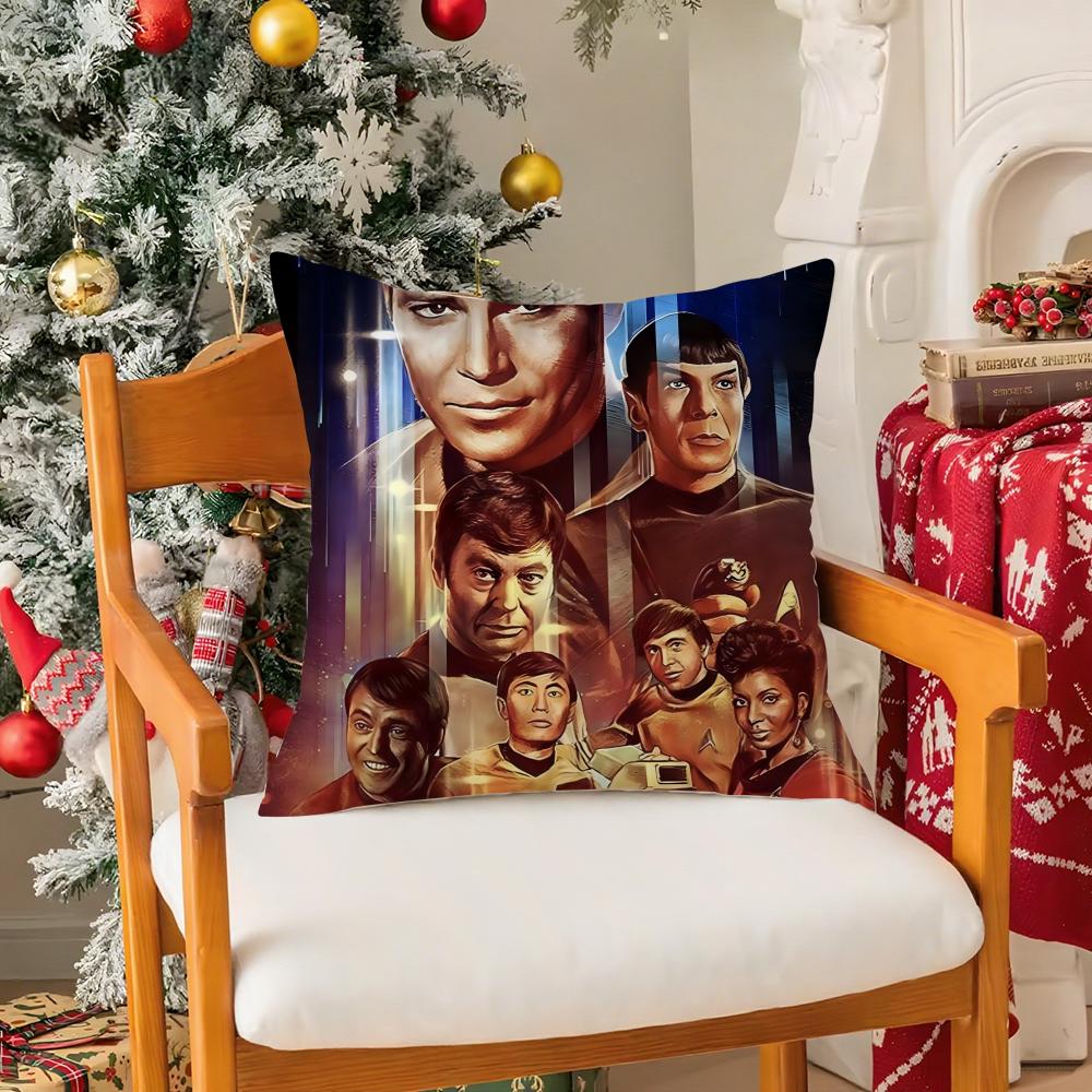 Science Fiction Entertainment Film SStar Trek Pillow Case Silky Short Plush With Invisible Zipper Dustproof Sofa Cushion Cover