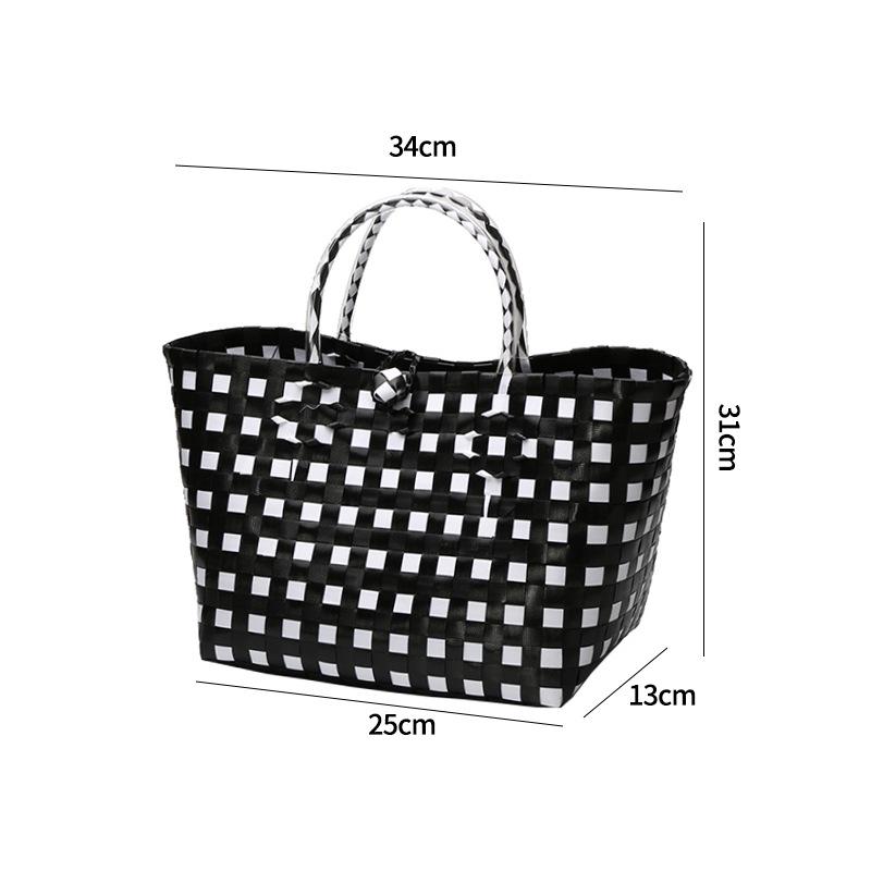 Vietnamese Large Imitation Rattan Handled Storage and Grocery Basket