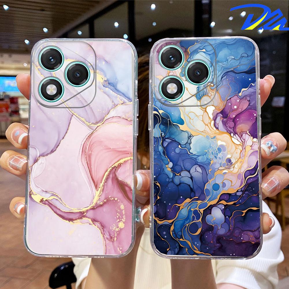 White Leopard Print Transparent For Honor 400 Pro 200 Lite 90 Smart 70 X7 Clear for Artistic Pink Marble Phone Case Couple Cover