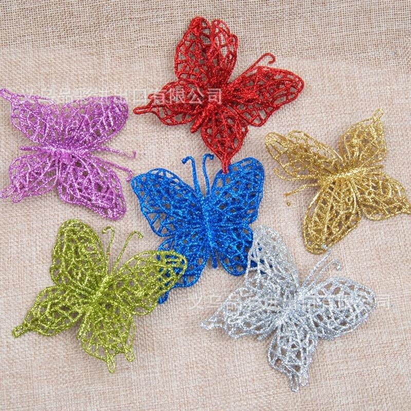 1PCS Home Decoration Christmas Butterfly Decorations Christmas Tree Ornaments Wedding Party Decorations Crafts Creative Gifts