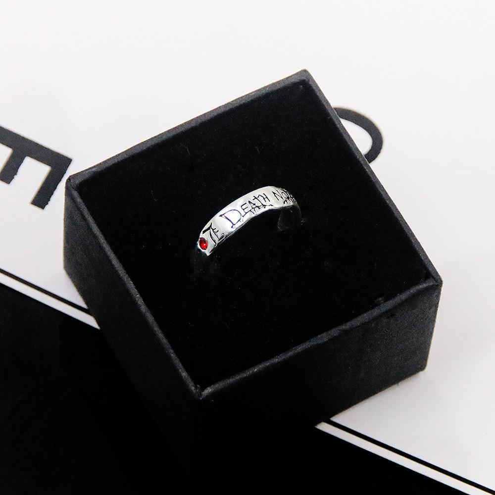 Death Note Anime Ring Yagami Light Alloy Cosplay Prop for Women Men Adjustable Ring Jewelry Gift Accessory