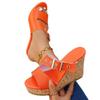 Summer Womens Open Toe Thick Sole Platform Slip On Sandals With Rubber Outsole For Casual Wear