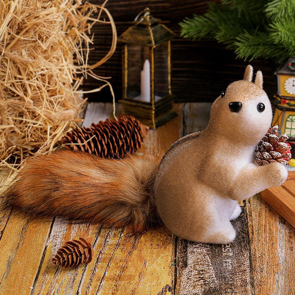 Squirrel Statue Gifts Cute Hanging Animal Sculpture for Office Xmas Tabletop