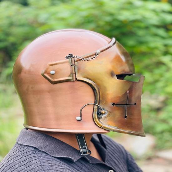 Barbuta Helmet   Medieval Knight Armor 18g Mild Steel Helmet  LARP Cosplay Halloween Costume Barbuta Visored Warrior Helmet