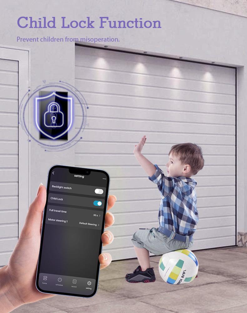 Graffiti WiFi Smart Roller Shutter Switch - Voice Control with Alexa, Tempered Glass Panel