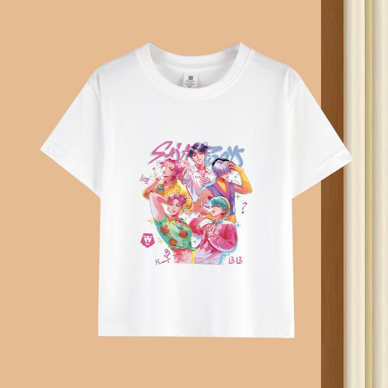 T-Shirts Girls Children's Women's Comfortable Cartoon Printed T-shirt Pure Cotton Short Sleeves Soft