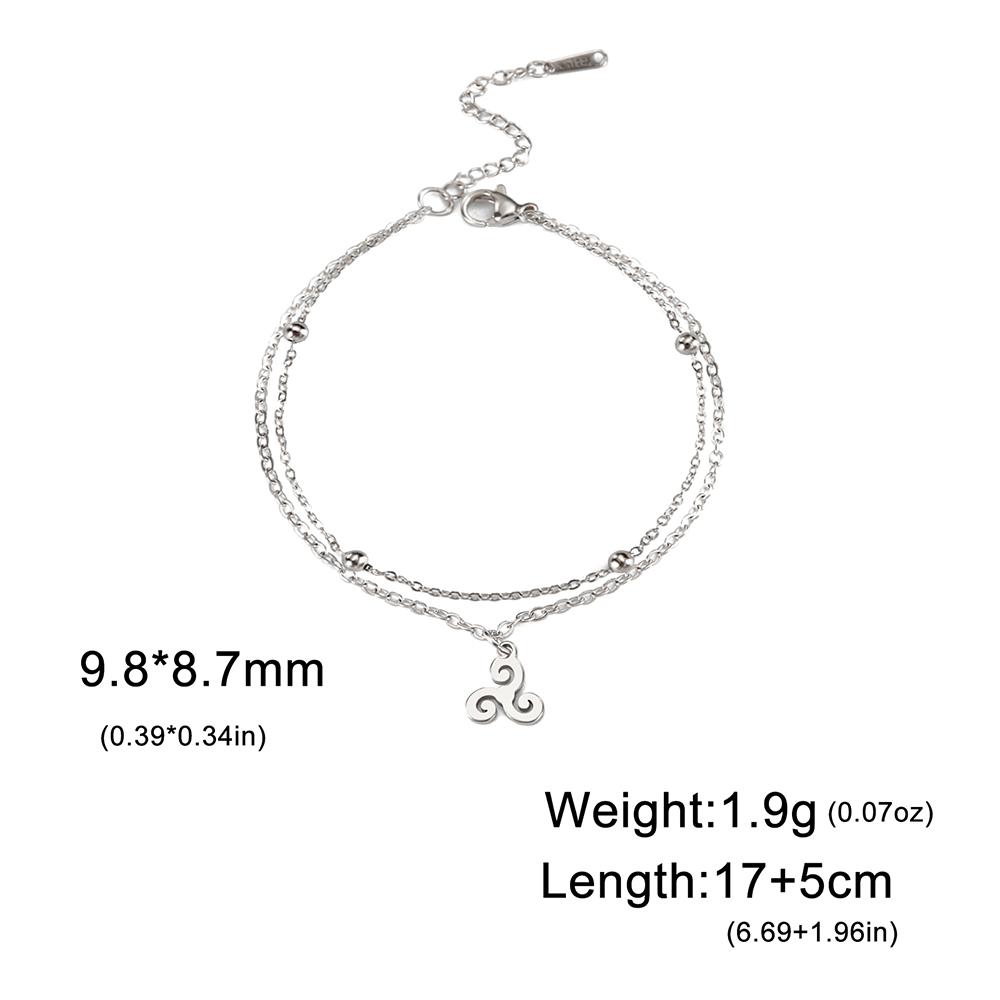 Dawapara Náramek s přívěskem Triskel Trojitá spirála Symbol Triskelion Keltové Amulet Nerezová ocel Dámské šperky