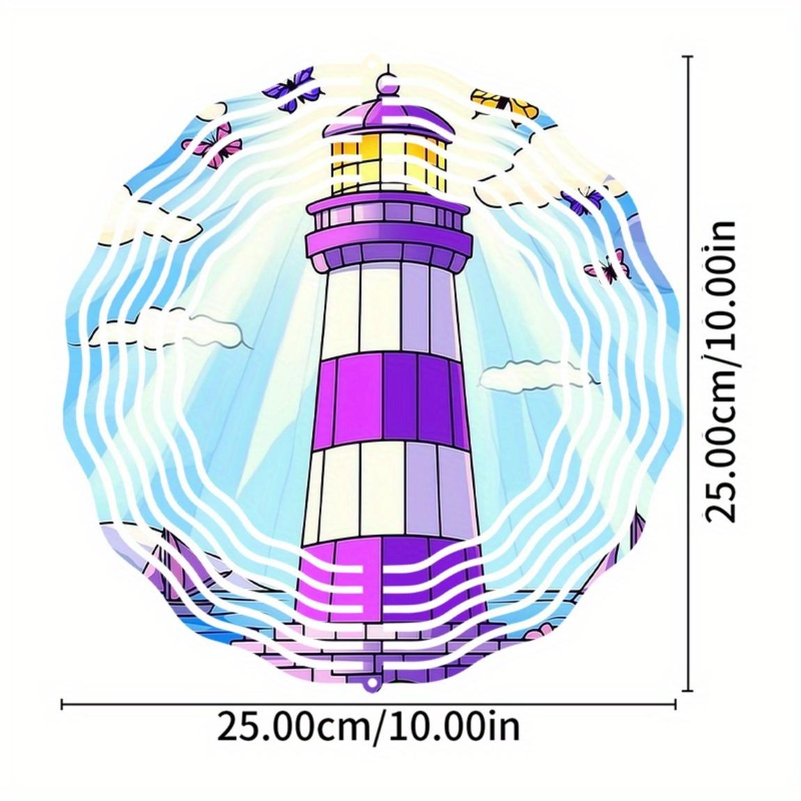 

Красочный маяк, колокольчик ветра, металлический, всепогодный, уличный декор для сада, патио, двора, не требует батареек, легко устанавливается, ветряк 01A
