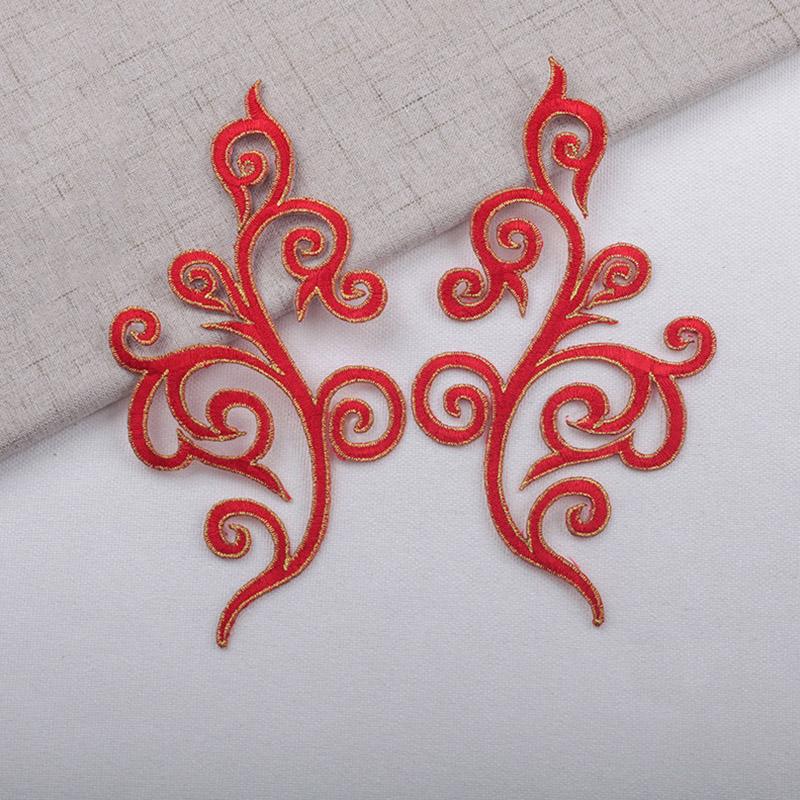 1 Paar Aufnäher mit ethnischem Totem, goldfarben, zum Aufbügeln, zum Aufnähen, Aufnähen, bestickte Applikationen für Kleidung, DIY-Basteldekoration