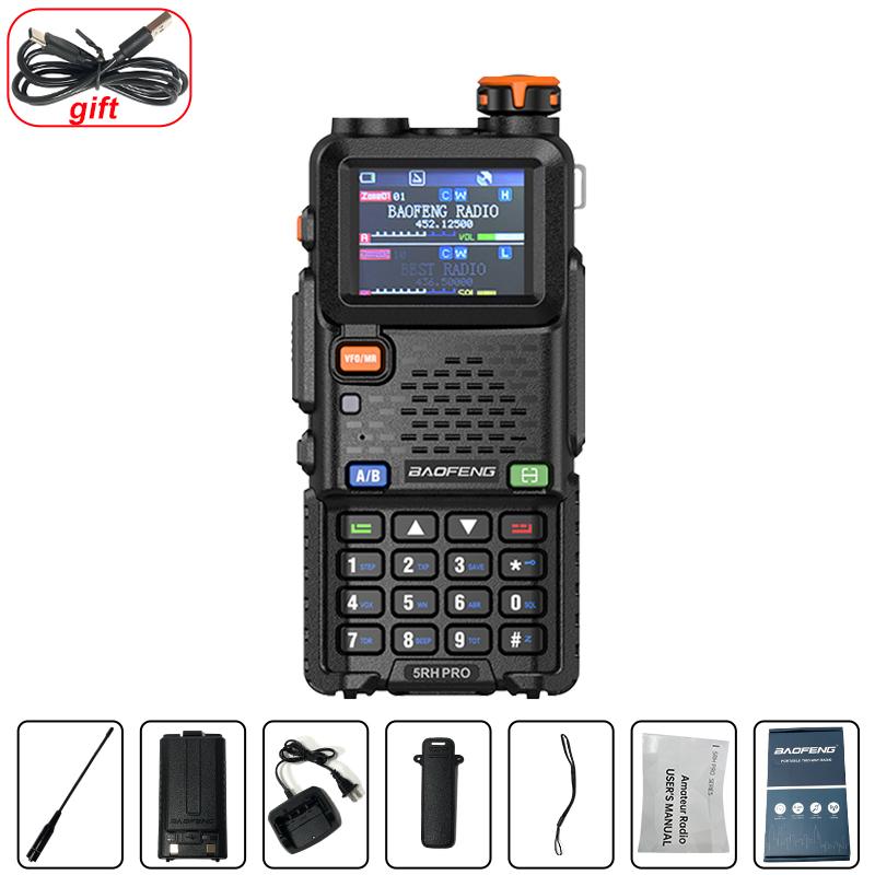 Baofeng 5RH PRO Walkie Talkie GPS Multi Band AM FM Type-C Fallback Alarm Draadloos Frequentie Kopiëren Tweerichtings Lange Afstand Amateurradio US