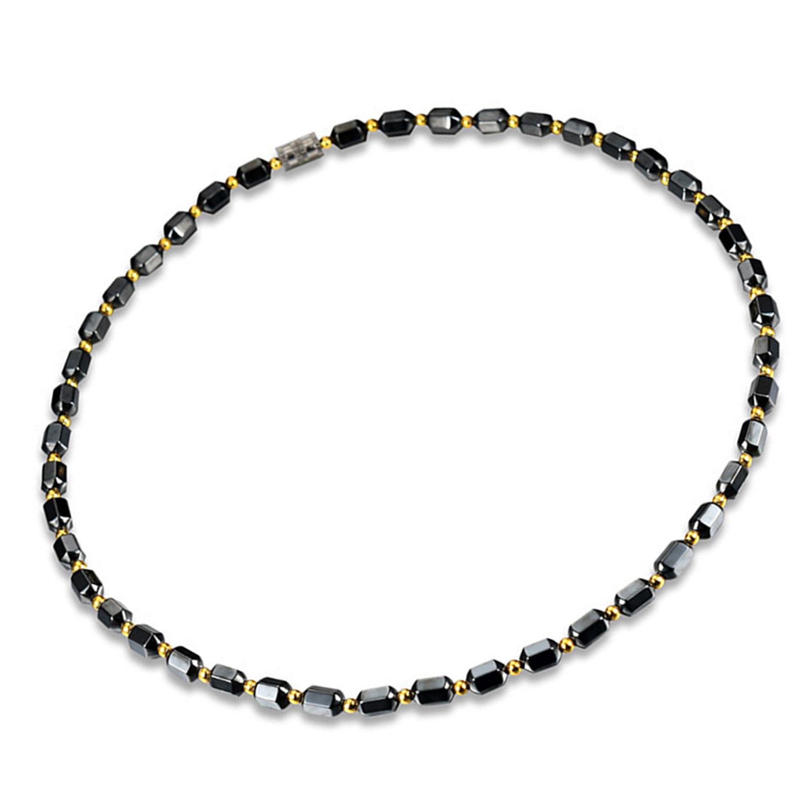 

Magnet Beads Magnetic Necklace Black Obsidian Therapy Necklace for Sweater Shirt Suspenders T-shirt