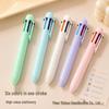 Morandi Multi-Color Click Ballpoint Pen - Six-Color Quick-Dry Student Journaling Pen with Colored Refills
