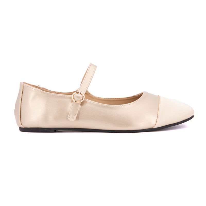 Two-material Strap Ballerinas Kinda Woman BURTON OF LONDON
