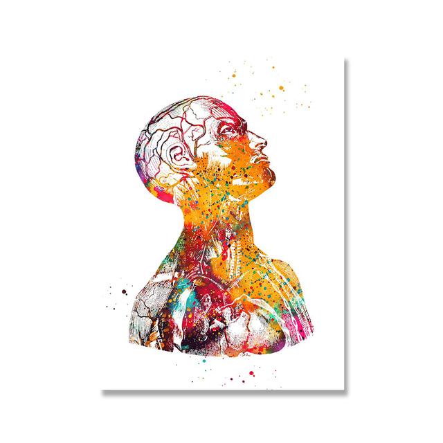 

Красочный плакат с анатомией человека, работа, медицинская настенная живопись, внутренности, мышцы, скелет, печать на холсте, живопись, 21*30cm No Frame