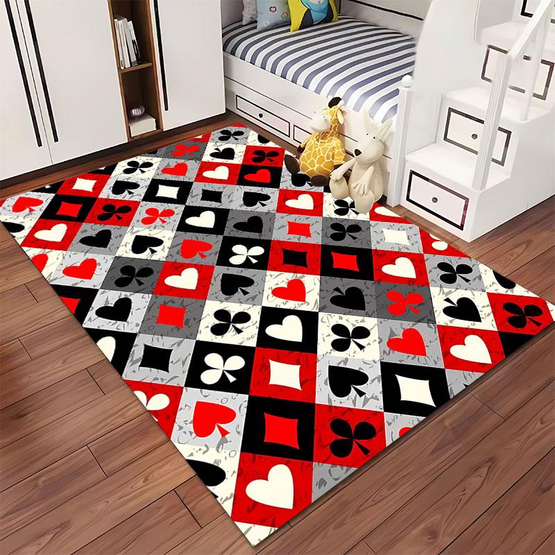 Playing Card Pattern Carpet Suitable As a Non-slip Mat for the Living Room or Bedroom Sofa