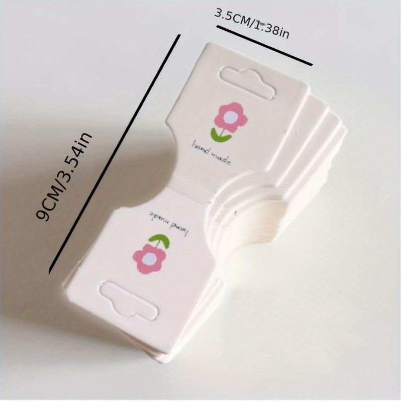 100pcs Flower Fold Jewelry Display Cards for Necklaces, Bracelets - Durable Paper Card Packaging with Small Floral Print