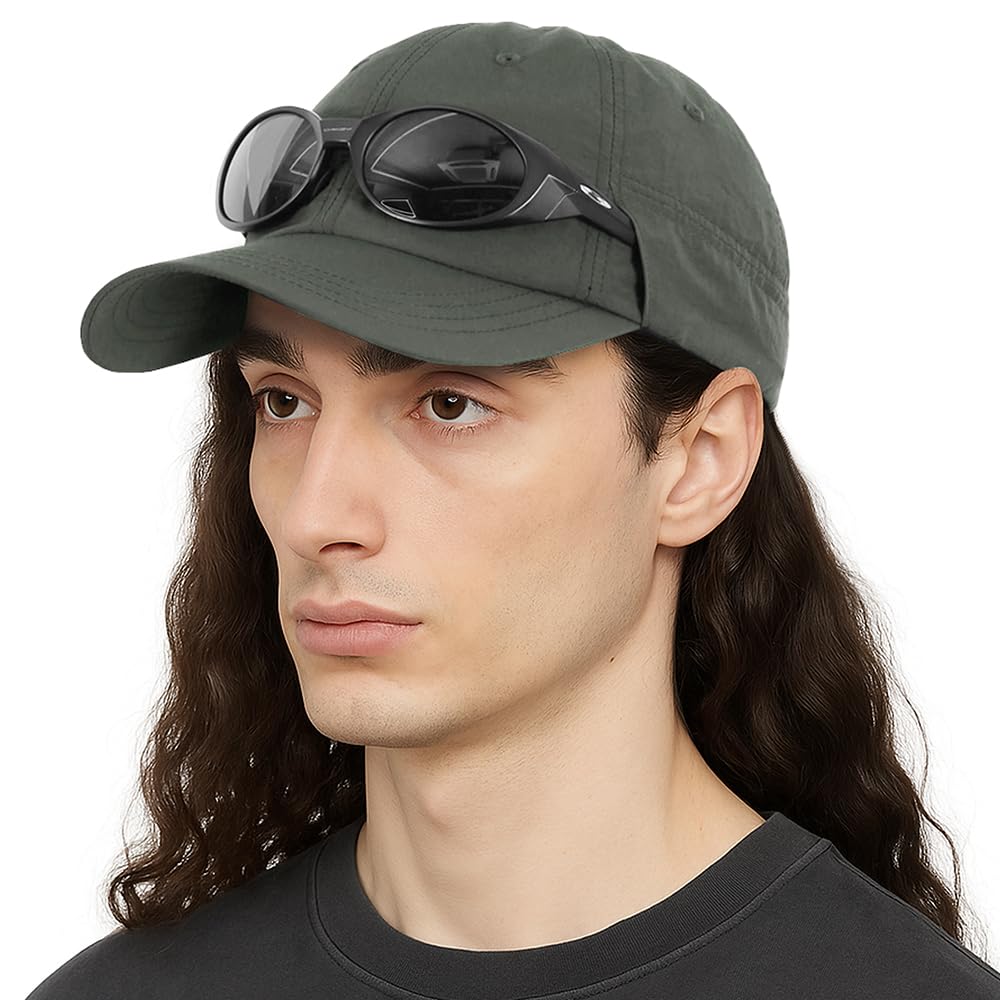 

UNDERCONTROL Nylon Sunglasses Outdoor Performance Hat with Long Mesh Eyeglass and Made in Korea [Cap Only] Cap, 6-Panel Brim, Liner, Slot, оливковый