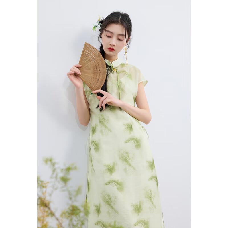 Sancai Plus Size New Chinese Style Tie-Dye Dress