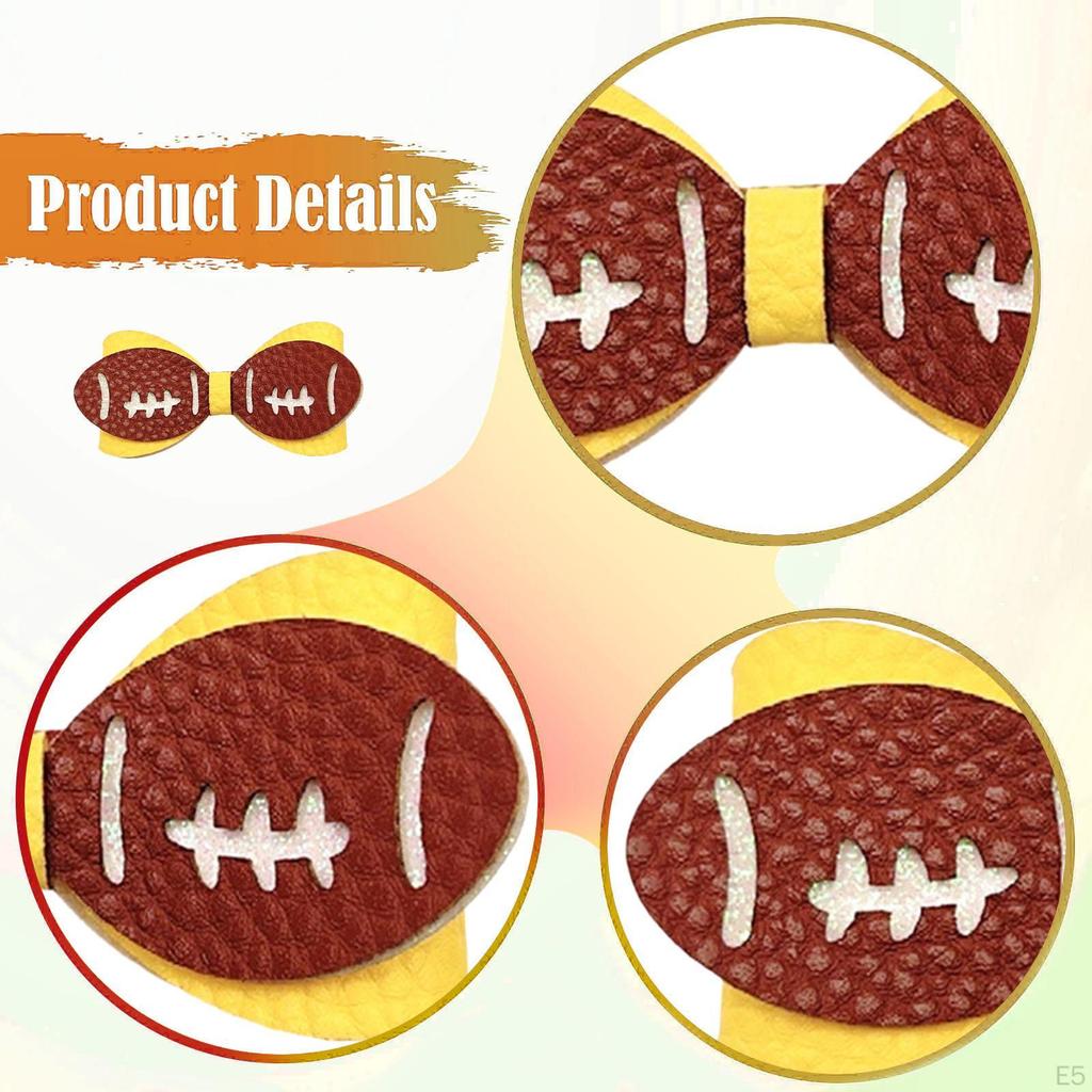 Football Hair Bow Clip Casual Child for Girls Sports Meet Themed Accessory