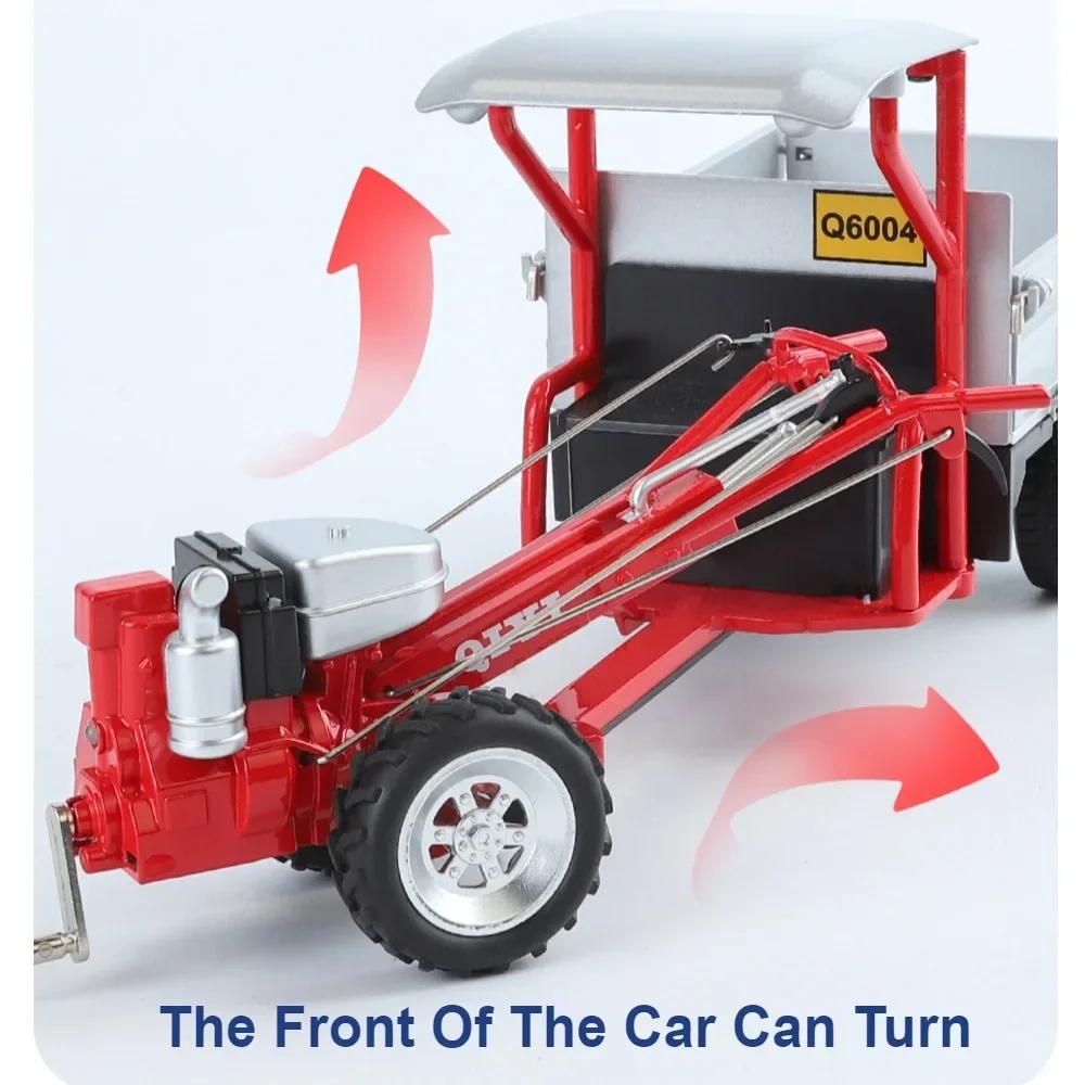 1:16 Scale Retro Walking Tractor Model Toy Car Hand Crank Sound Light Slide Forward Agricultural Vehicle Models Children's Toys