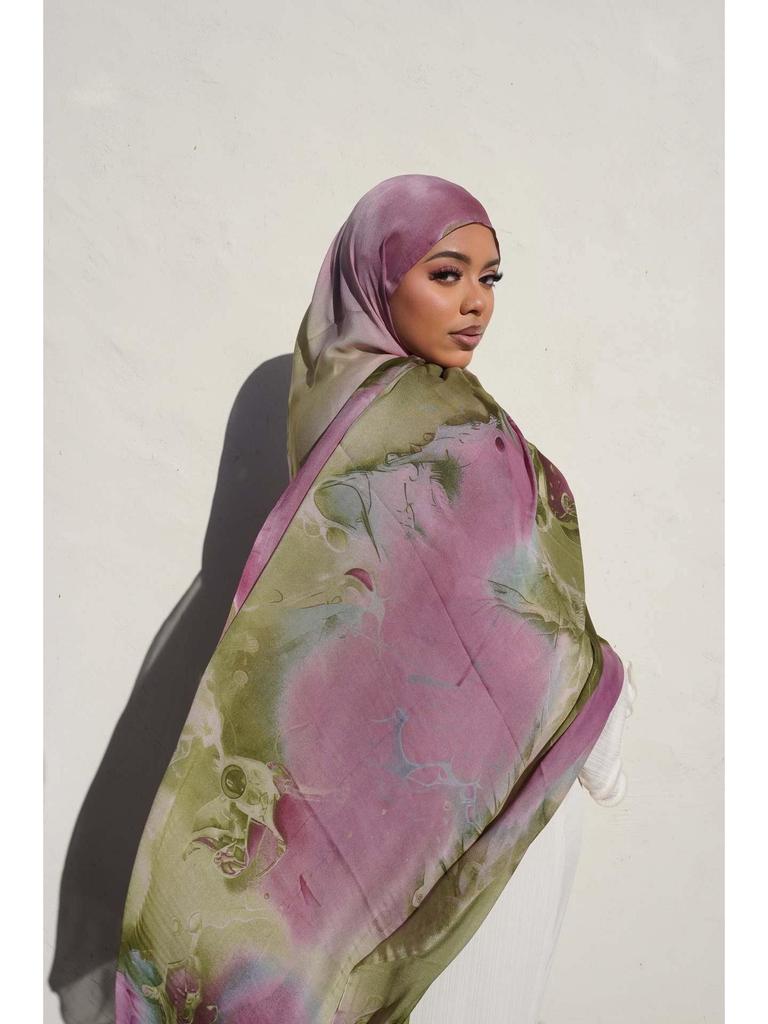 Women's High-End Lightweight Silk Print Scarf - Fashionable Cross-Border Design