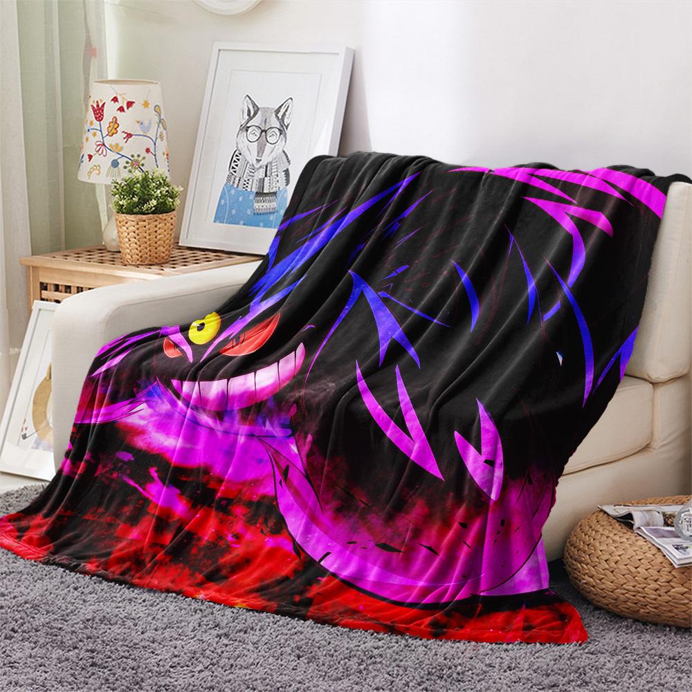 Gengar  Print Flannel Blanket, High Quality Comfortable for All Seasons, Home Decor, Warmth and Comfort
