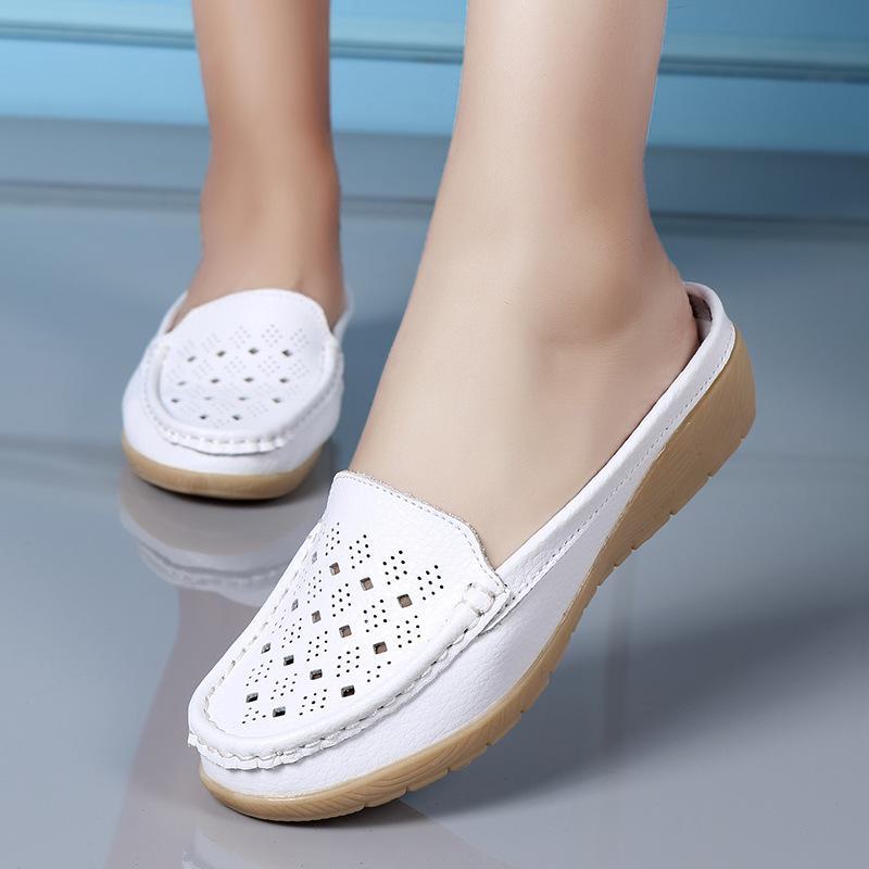 

Элегантные женские кожаные сандалии с баотоу, повседневные танкетки и стильный ажурный дизайн - поштучная доставка 41