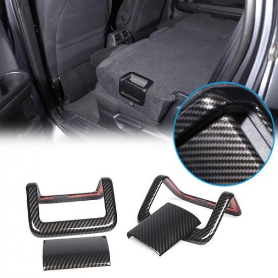 ABS Carbon Fiber Second Row Rear Down Seats Button Trim For Honda Pilot 2015-22