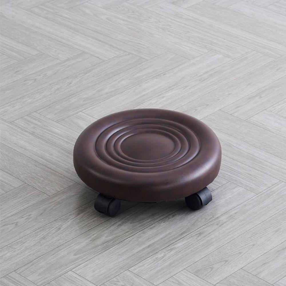 Universal Low Stool with Wheel Multicolors Swivel Wheel Stool High Quality Leather Rotating Chair