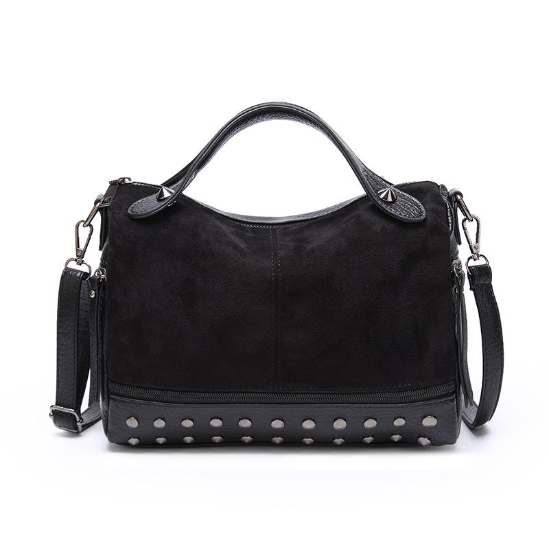 Spring and Summer Easy To Wear Fashion Scrub Bag Women's Vintage Riveted Handbag Single Shoulder Oblique Crossover Bag