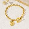 Elegant Heart Shaped Stainless Steel Bracelet With Secure OT Clasp Closure Creative Wrist Chain For Daily Wear