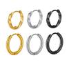 Simple Design Twist Wave Round Earrings Stainless Steel Classic Punk Circle Stud Ear Jewelry Party Gifts For Women Men