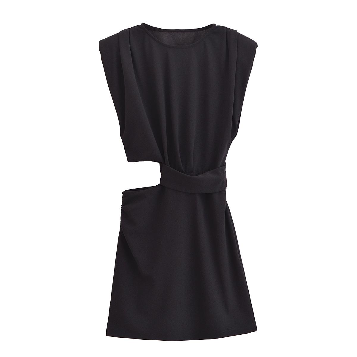 

Весна 2025 Женское облегающее повседневное платье европейского и американского стиля Small чёрный